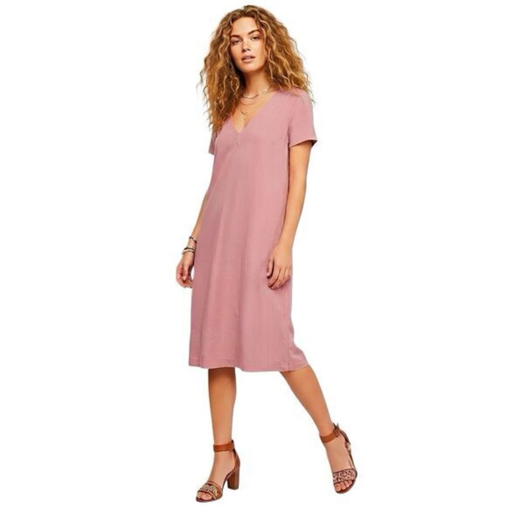 A new day Womens Dress Short Sleeve Tunic Shift Pink Blush Bohemian Sz Medium